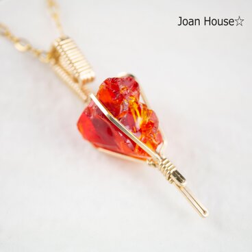 アンダラクリスタル（バイカラーツインフレイム）のワイヤーペンダント【１点物】トップ【１点物】