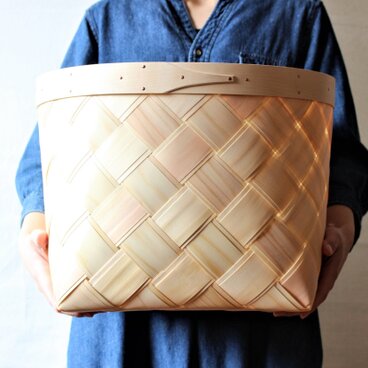 木曽桧のバスケット（L）