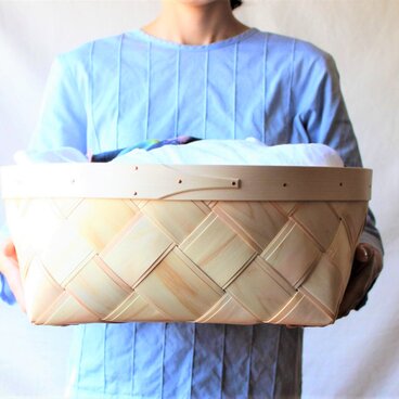 木曽桧のバスケット　浅タイプ（L）