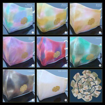 シルク ちりめん マスク 日本製 友禅染め おしゃれ きれい 洗える 肌に優しい ①〜④