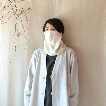 スヌードマスク(明るい生成り)