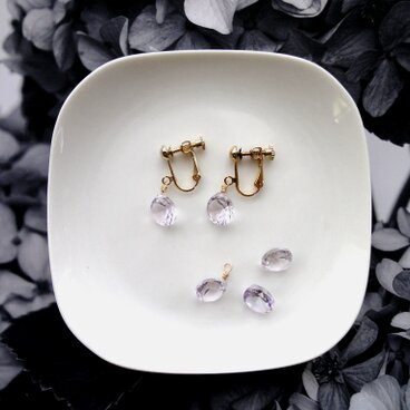 【限定数】天然石の耳飾り■ 特別な誕生石 2月 ■ ローズアメジスト
