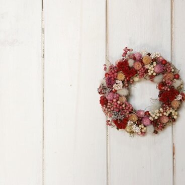 木の実と千日紅のミニリース　ｂ