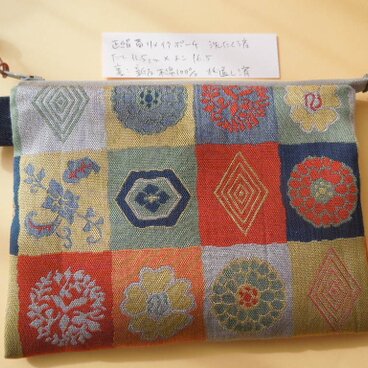 帯リメイクポーチ１　カラフル