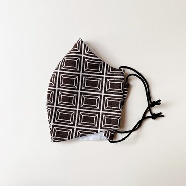 チョコレート柄のふんわりリラックス手縫いマスク☆やわらか＆しなやかニット素材 肌ざわりなめらか