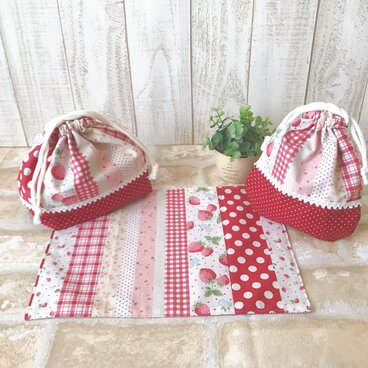 ◆いちご◆  ☆*:.｡.　お弁当セット .｡.:*☆