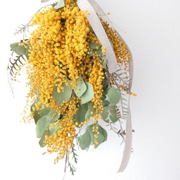 ミモザたっぷりスワッグ 55cm