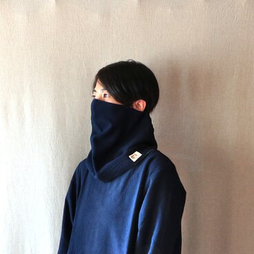 スヌードマスク(藍/黄グラデーション)