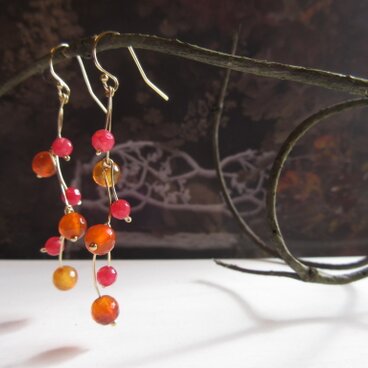 カーネリアン Branche 14kgf ピアス