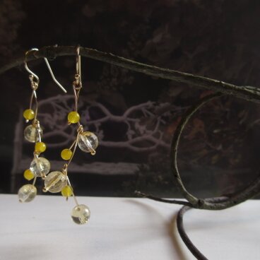 シトリン Branche 14kgf ピアス