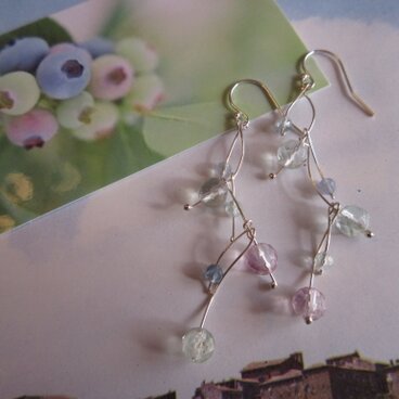 フローライト Branche シルバー ピアス