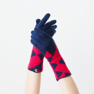 スマホ対応 手袋 手首 あったか % PERCENT （COMFORTABLE：ダークブルー・レッド）グッドデザイン賞受賞