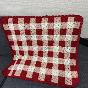 ギンガムチェックのブランケット