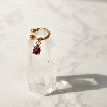 イヤーカフ×ガーネット silver －Framboise－