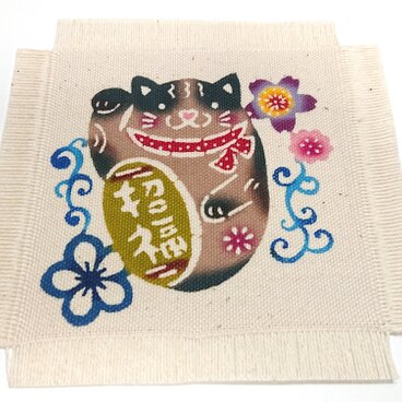 手染め 招福♪招き猫のコースター