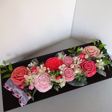 贈り物に！　石鹸彫刻フレームアレンジ