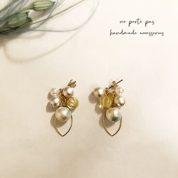 コットンパールのピアス/イヤリング