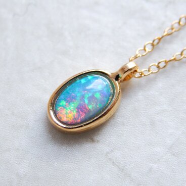 水色オパールネックレス・プレーンタイプ