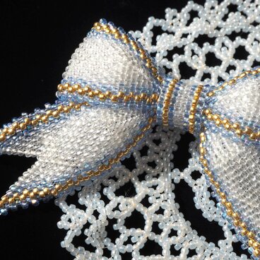 きらきらリボン　【クリア×水色】