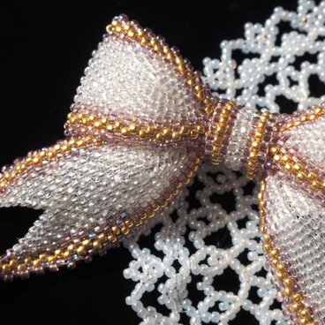 きらきらリボン　【クリア×紫】