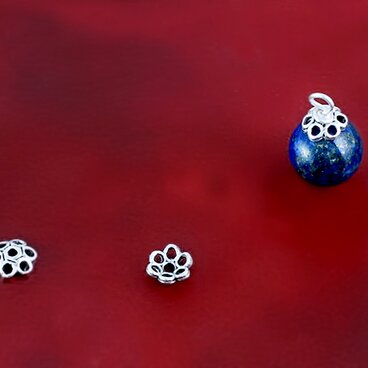 シルバー925  ビーズキャップ フラワー /8個　＃*24853