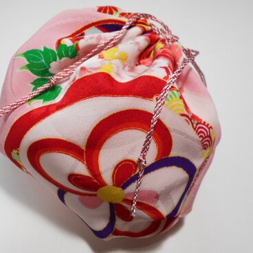 着物リメイク/しじみ巾着袋