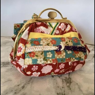 着物DEがま口ポーチ