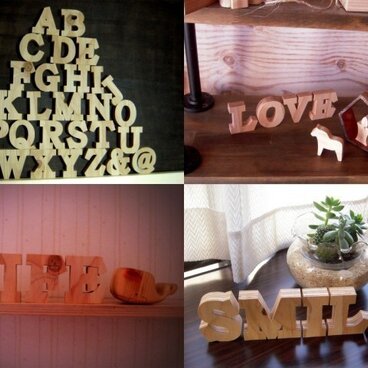 木製 切り文字　アルファベット ＆ 数字