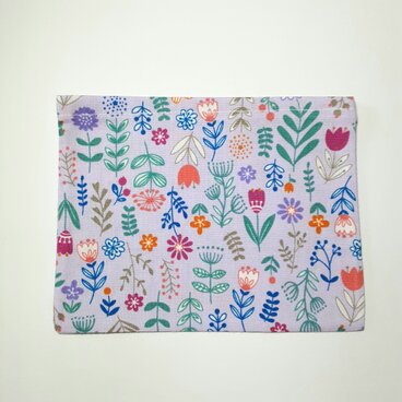 【マスクケース】立体型マスク用　大人用　花柄　薄紫色