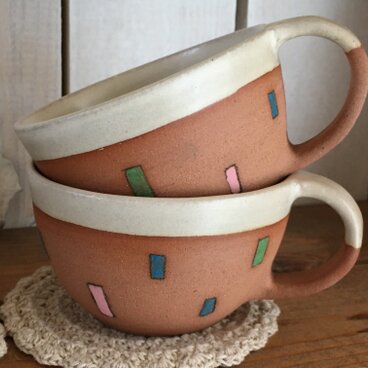 chouette.omi　コーヒーカップ　ペア♫　カラフル