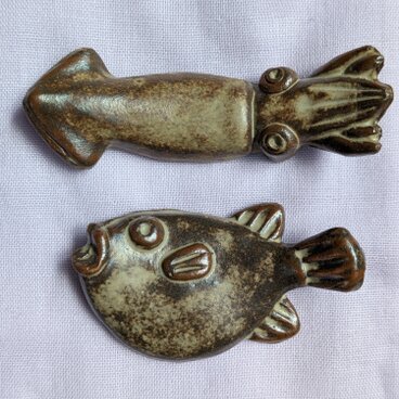 魚の箸置き　イカ・フグ