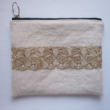 Gold　Flower　レディースポーチ Mサイズ