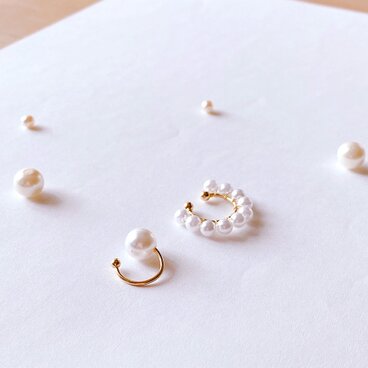 【送料無料】パールのイヤーカフ2タイプ☆一粒タイプ☆10連パール
