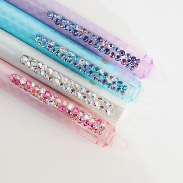 【送料無料】フリクション/0.5mm/スワロフスキー/チェック柄/押し花/キラキラ/プチギフト/誕生日/ボールペン