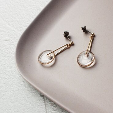 クリアプレートピアス/イヤリング