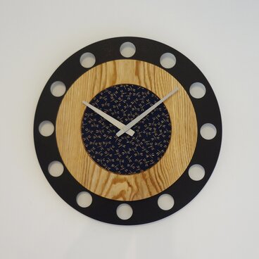 甲州印伝クロック／大型サイズ：とんぼ青／白 No.L01003