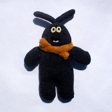 靴下ぬいぐるみ　うさぎ　チャコール