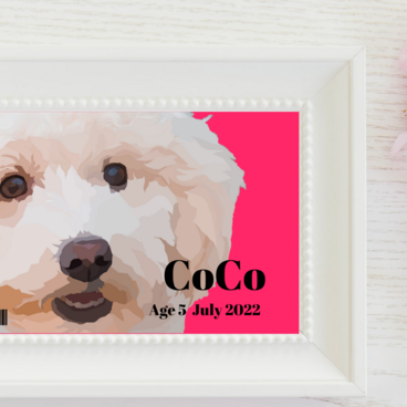 ❤❤トイプードル_お好きなお写真で_お気に入りの一枚をアート画にしてみませんか_ペット,犬,猫,イヌ,ネコ,似顔絵