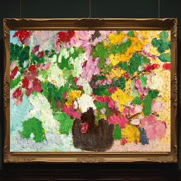 原画「花瓶の花」F4・油彩画