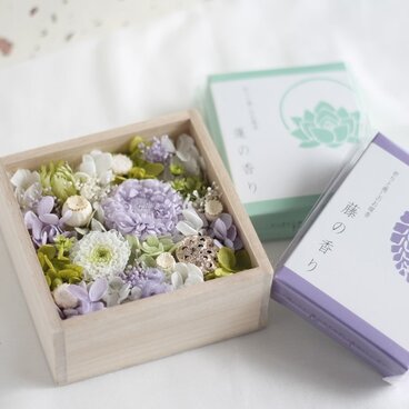 桐箱入り仏花お線香とのセット”明日香”