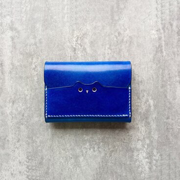 牛革 名刺入れ  靑 猫