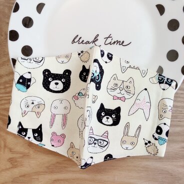 夏マスク　立体マスク　キッズ　オトナ　動物　猫　うさぎ