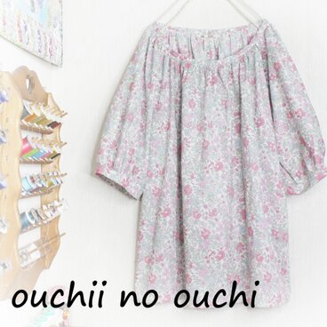 リバティタナローン♪ネックリボンラグランブラウス ♡