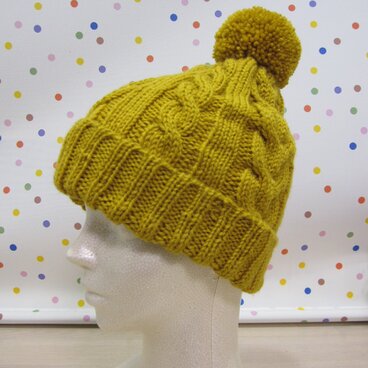 アラン模様のニット帽