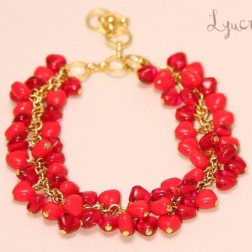 ロマンティックハート・ブレスレット【カメリアレッド】