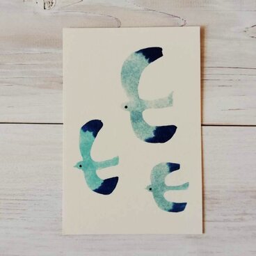 ポストカード2枚セット・ステンシル「かもめ」