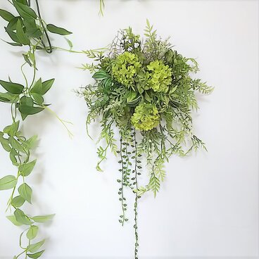 スノーボール の ナチュラル グリーン スワッグ  ns419 アーティフィシャルフラワー