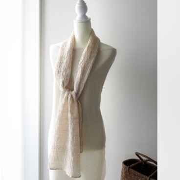 silk100%：京都丹後 織りストール ベージュ