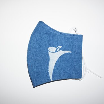 藍型染 カラーの花マスク