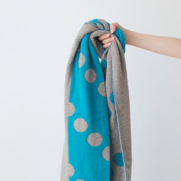 % PERCENT マフラー （ブルー・グレー）リバーシブル・セルフヒーター・男女兼用